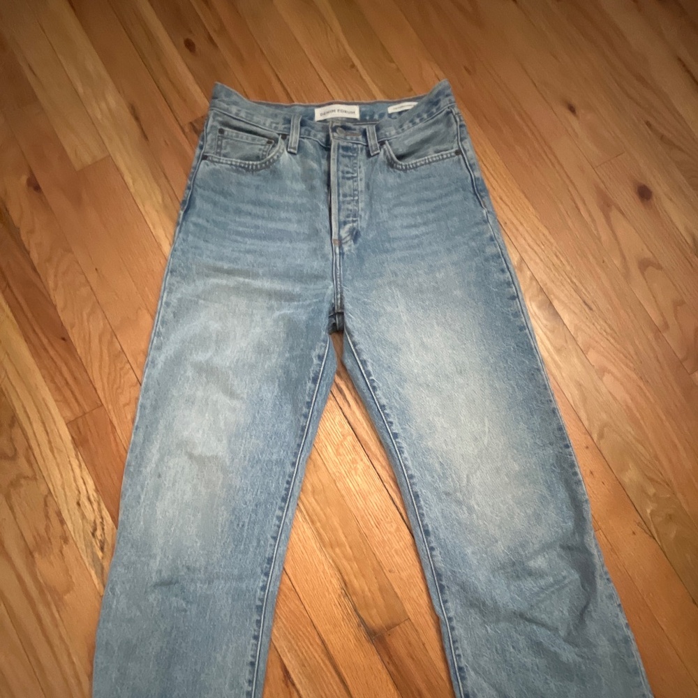 Denim Forum The Farrah High Rise Wide Leg Jeans